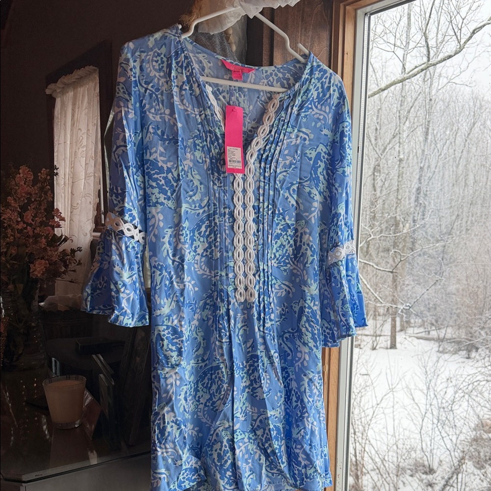 Lilly Pulitzer Blue and White Floral Dress